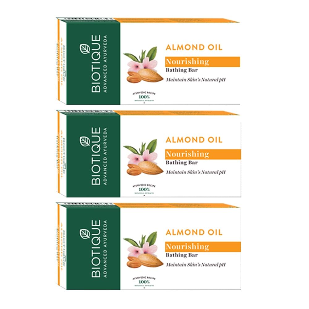 Biotique Almond Oil Nourishing Body Soap, 450g (150g x 3)-image-19