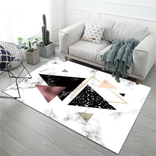 Tapis créateur noir et blanc au design géométrique moderne 120x160cm - 2