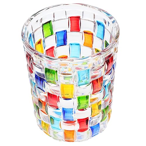 COLLBATH Hand-painted Glass Tumbler for Drinking Coffee Mug Colorful Wine Glass Multi-use Water Cup