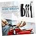 Luxshiny Ergonomic Wire Brush Set 4 Piece Steel Wire Cleaning Brush for Heavy Duty Removal Paint Scraping Perfect for Industrial Automotive Household