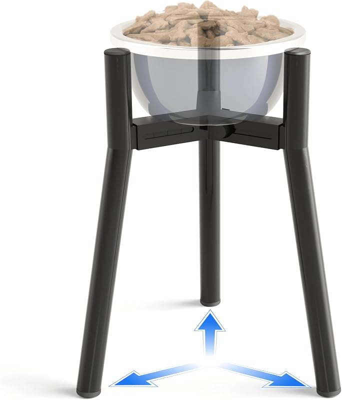 Comedouro Elevado Ajustável para Cães Grandes TIDANT DH000L-T, 26,9 cm de largura e 34,8 cm de altura