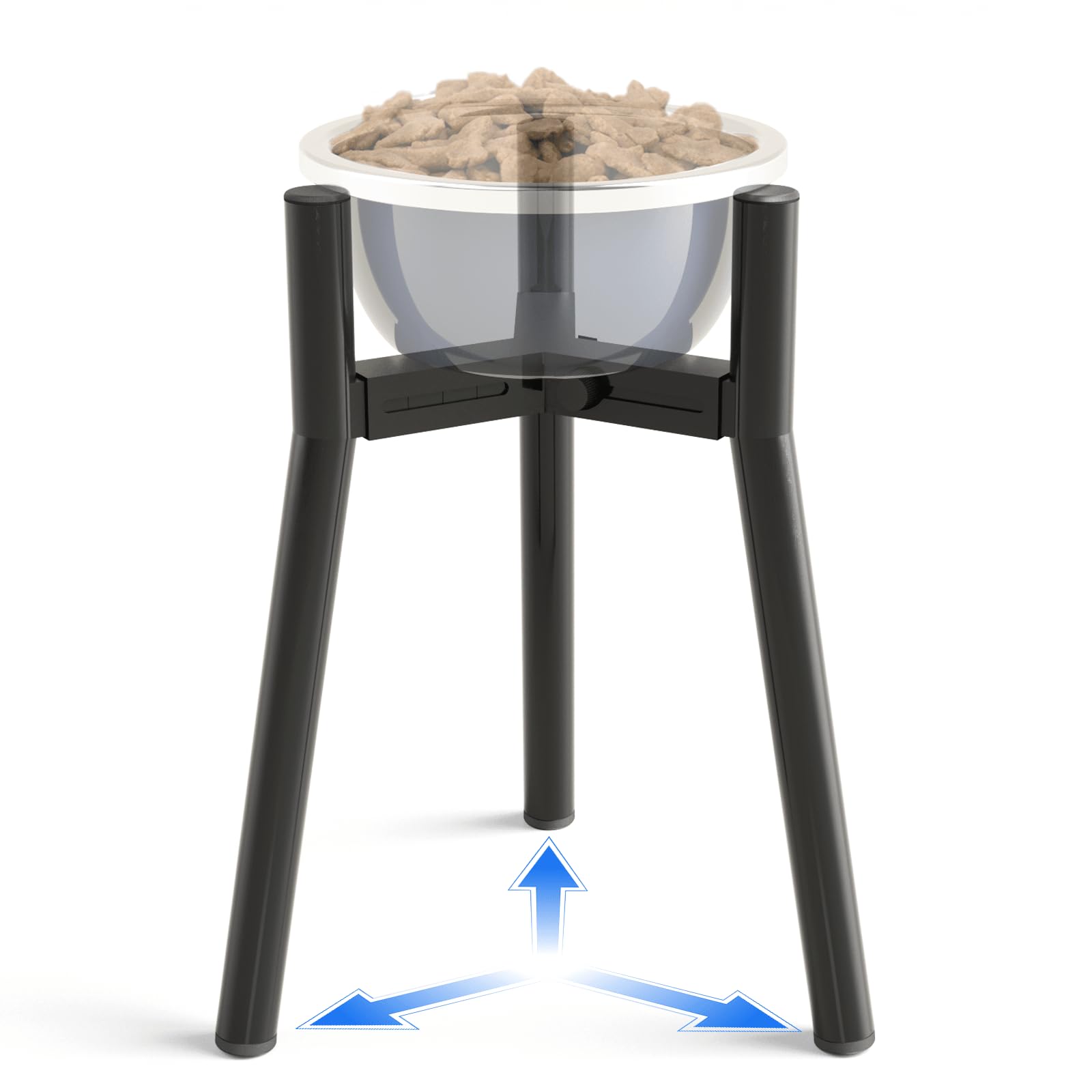 TIDANT Dog Bowl Stand for Large Dogs, Adjustable Width 7-10.6" Elevated Dog Bowls，13.7in Tall Raised Food Water Stand, Single Holder, Bowl Not Included