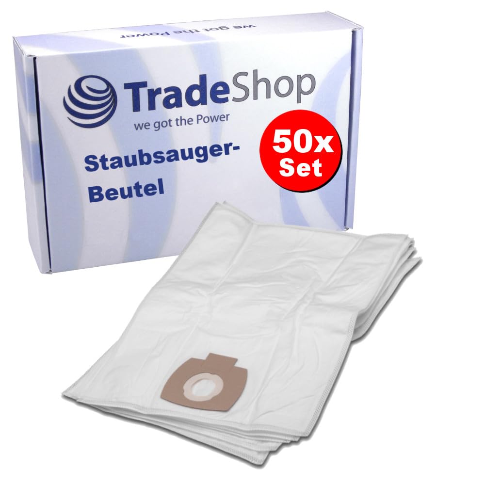 50x Trade-Shop Vlies Staubsauger-Beutel/Saugbeutel/Filtersäcke kompatibel mit Metabo ASA 25 L PC, ASA 30 L PC Inox ersetzt 630296000 / Volumen 30L