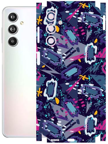 Image of AtOdds - Full Body Back Screen Guard Protector Film - Lamination Wrap Skin Sticker Compatible with Samsung Galaxy F54 (5G) | Scratchproof Matte Finish (Abstract)