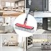 Floor Scrubber with Long Handle, 2 in 1 Scrubbing Brush Stiff Bristle Shower Cleaning Brush for Bathroom, Kitchen, Tub, Carpet, Grout, Tile(Red)