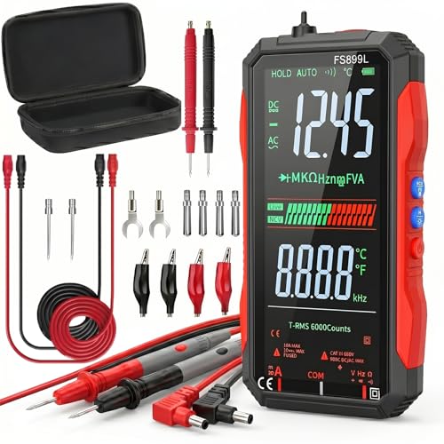 2026 Upgraded FS899L Digital Multimeter & 20 pcs Silicone Test Leads Kit, USB-C Rechargeable Color...