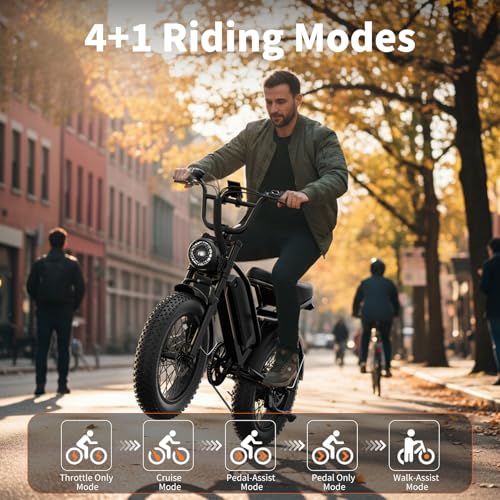 Electric Bike for Adults Teens,3000W/2000W Peak,20″/16″ Fat Tire Off Road Dirt Ebike,80/55 Miles LongRanger,32/28 MPH E Bike Bicycles, Fat Tire All Terrain E-Bike,E Bike for Hunting,YR20 with Footrest