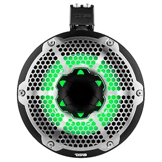 DS18 NXL-X10TPNEO/RD 10 Inches Neodymium Marine Tower Speakers with Bullet Tweeter, Passive Radiator and RGB LED Lights - High Performance, Marine Grade IP65 Rated, 900W Max 300W RMS 4 Ohms (Pair)