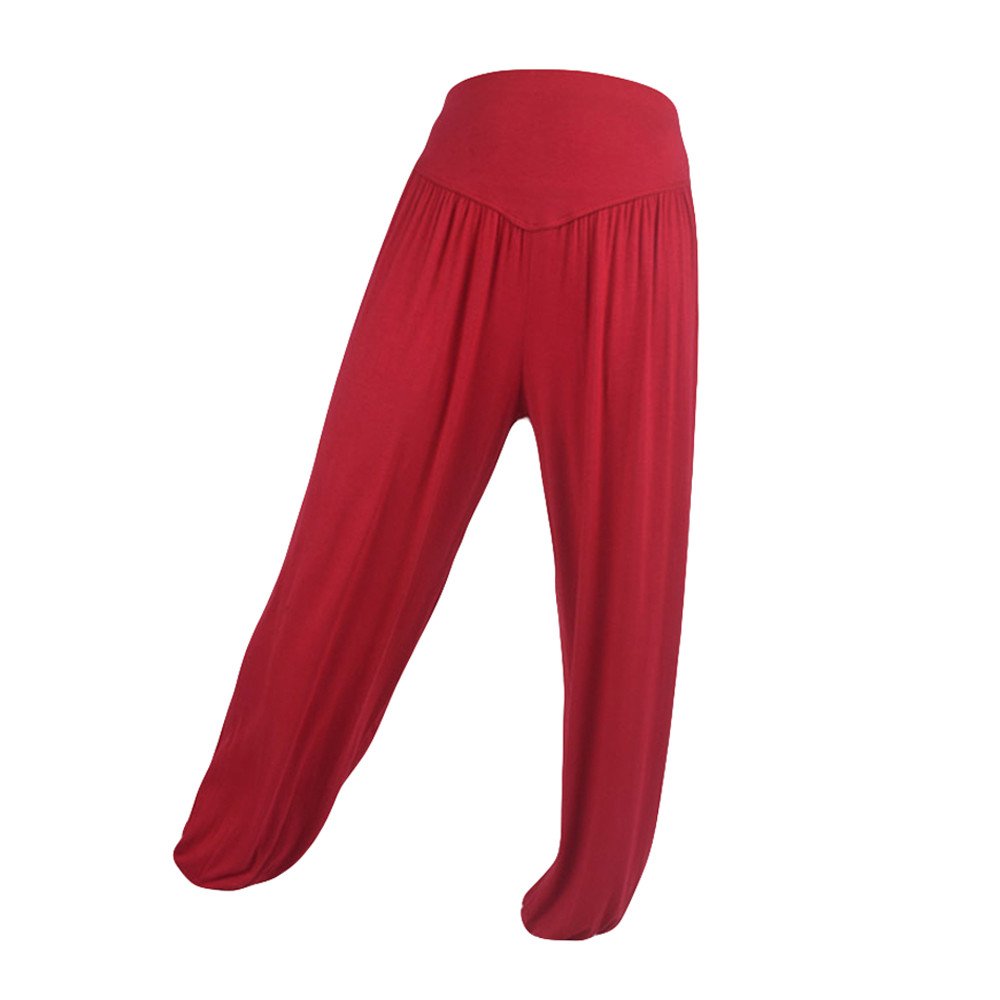 Pumphose Damen Baumwolle Yogahose Jogginghose High Waist Oversized Hose Stretch Elegant Locker Stoffhose Sport Yoga Fitness Sweatpants Lässige Lose Trainingshose Elastischer Bund Atmungsaktive Pants,