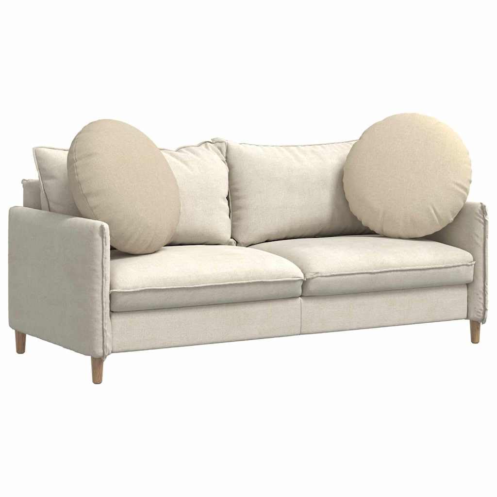 Set di 2 cuscini da pavimento, 80 x 80 x 29 cm, in tessuto, colore crema
