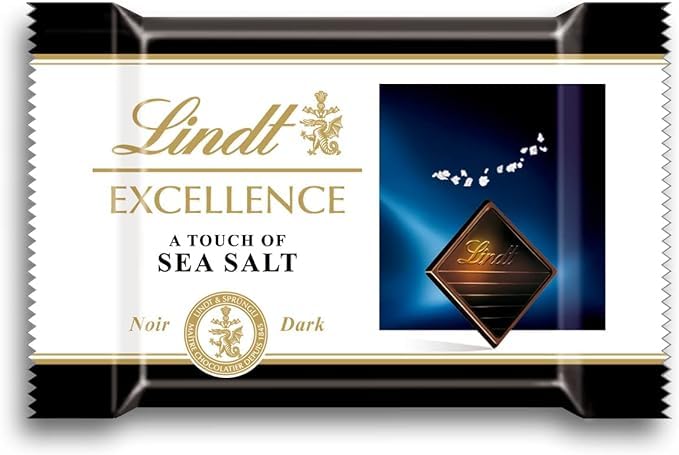 Lindt Mini Excellence Caja mini tabletas de chocolate, 200 tabletas individuales, chocolate negro con sal, tableta de chocolate puro, chocolate negro aromático, extrafino, cacao con toque salado,1,1Kg