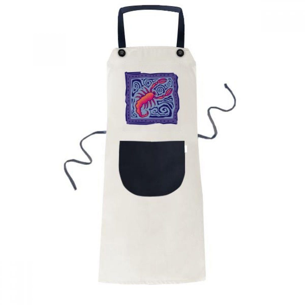 Tablier gravé Scorpion Mexique en tissu beige de haute qualité