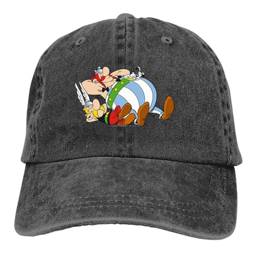 DTXFSHRU Classico Gorra de béisbol Lavada para Hombre Gorras de Camionero para Dormir Sombrero de papá Astérix y Obélix Sombreros de Golf