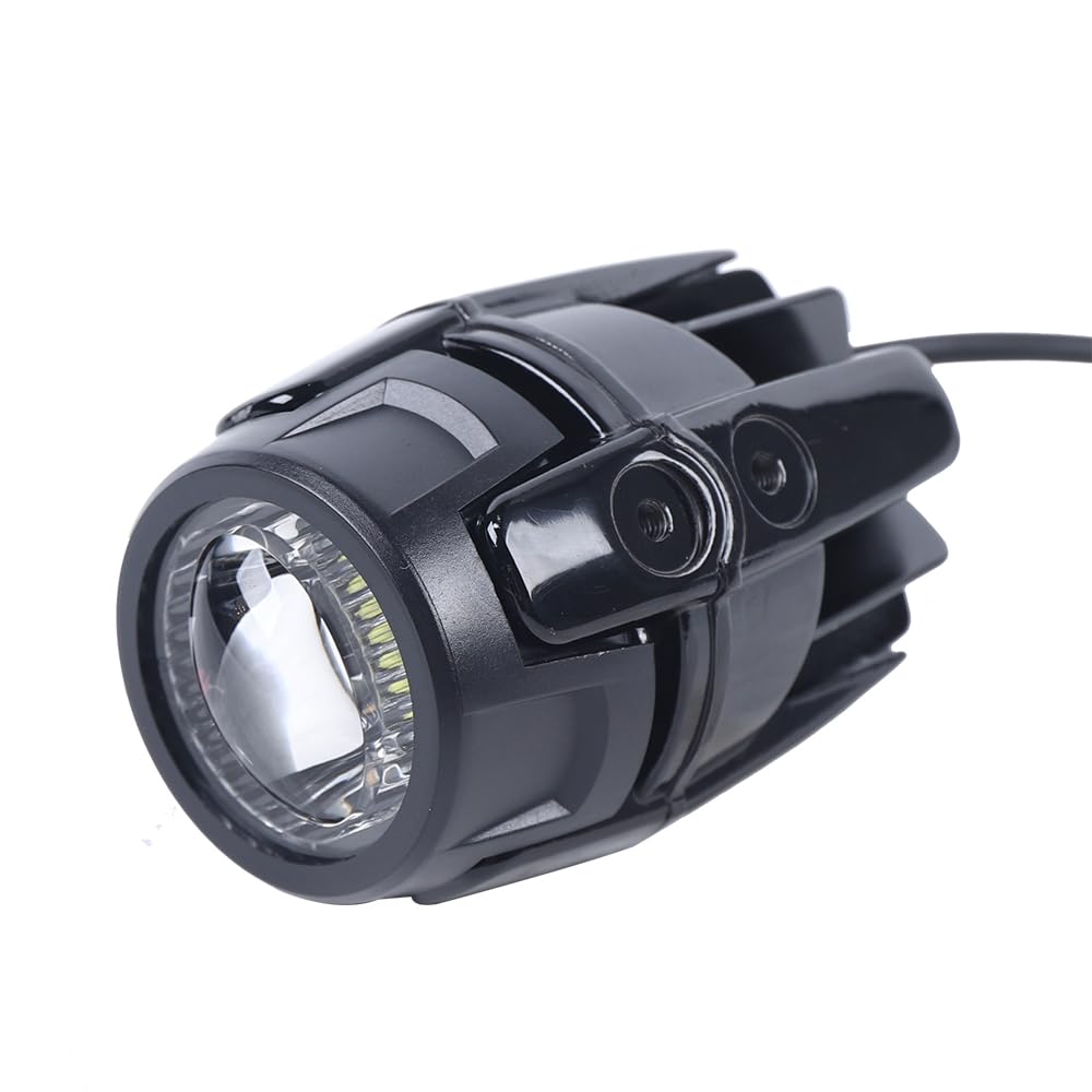 2 sztuki reflektorów przeciwmgielnych LED do motocykla, 12 V, 4000 lm, z wiązką przewodów i pałąkiem regulacji 360°, uniwersalne R1200gs F800gs F700gs F650fs