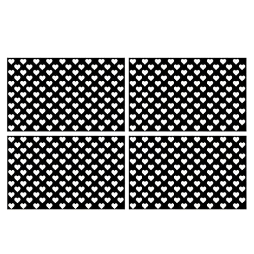 MOXRUQ 4 PCS Heart Shaped Car Taillight Cover Sticker, 18.9' x 11.81' PVC Self-Adhesive Car Light Film Sticker, Waterproof Scratch Prevention Auto Body Love-Heart Decals for Most Cars (Black)