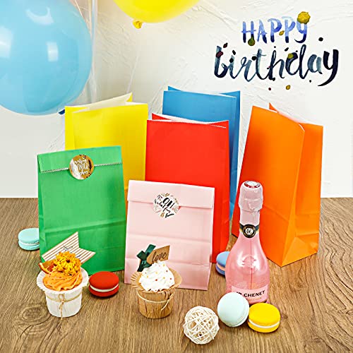 Tomnk 36Pcs Paper Party Favor Bags, 9 Colors Small Gift Bags, Wrapped Treat Bag For Birthdays, Baby Showers, Crafts And Activities, May Day, Wedding (Assorted Colors) #TOP3