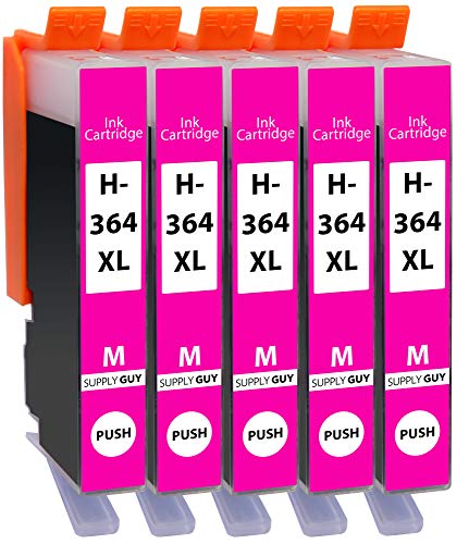 Supply Guy 5 Cartuchos de impresión compatibles con HP 364 XL HP364 CB324EE (Magenta)