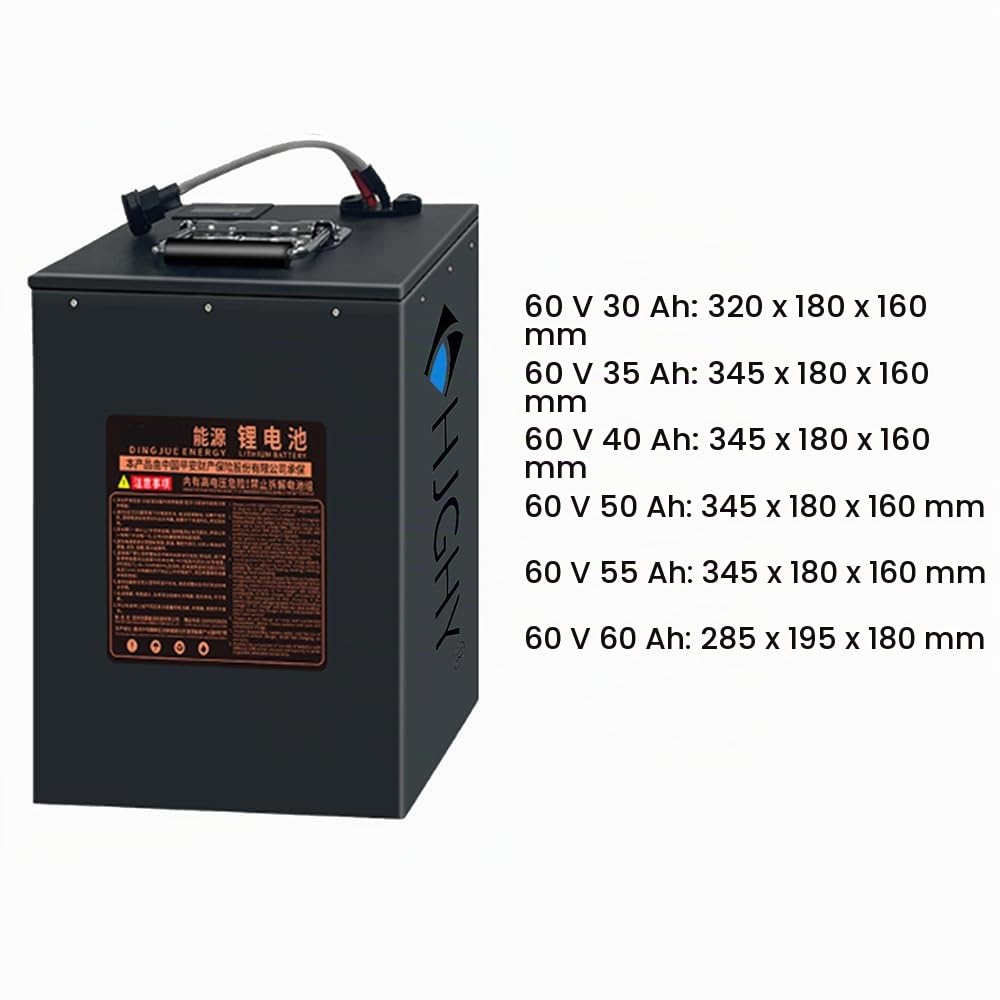 60V 30Ah 35Ah 40Ah 50Ah 60Ah Elektromotorrad-Akku, 60-Volt-Lithium-Akkupack für 0-3600W Roller, Moped, Dreiradmotor mit Ladegerät