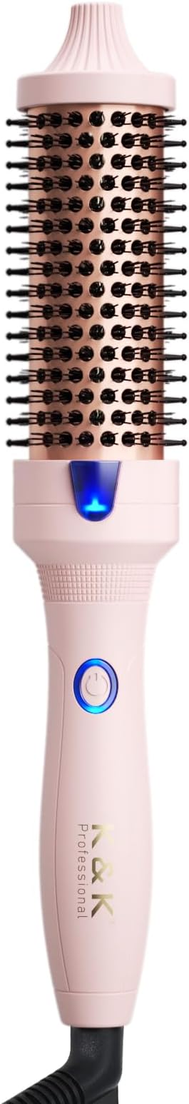1.5 Inch Ceramic Tourmaline Ionic Curling Brush Volumizer - Hot Brush Creates Root Volume & Loose Curls, Volume Curls, Hair Styling Tool