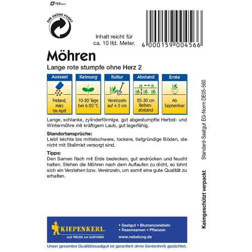 Sperli Gemüsesamen Möhren Lange rote stumpfe ohne Herz 2, grün - Image 3