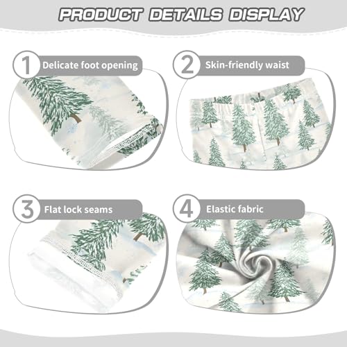 Girls' Athletic Leggings Ankle Length Yoga Dance Pants Kids Teen 4T Watercolor Tree3