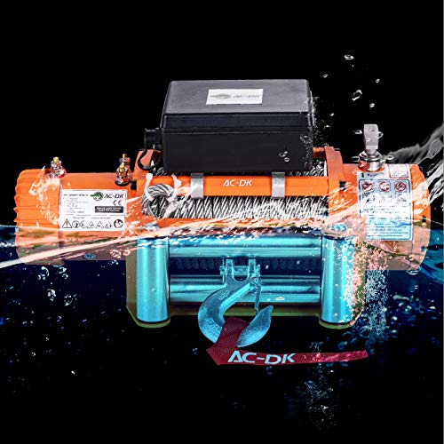 AC-DK 9500 lb Electric Winch Kit, 12V Waterproof IP67 Truck Winch with Steel Cable Rope, Excellent Towing Winch Come with Overload Protection, Wire Remote Control and 2 Wireless Remote Controls - Thumbnail 6