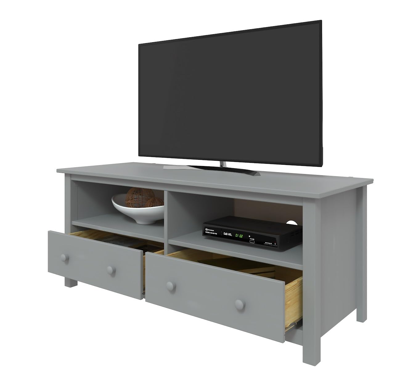From the Tree Furniture TV Stand Entertainment Unit Gray - Versatile TV Stand Complements Various Styles, Crafted from Durable Solid Wood
