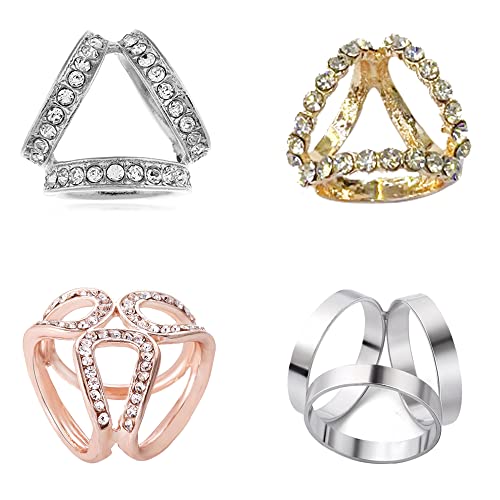 4 Pièces Écharpe Clip, Anneaux Clip Femme Elégant, Broches Clip Foulard, Pince à Foulard, Clips de Fermoir D'écharpe, pour Robes de Mariée, Sacs, Vêtements, Chapeaux, Foulards, Foulards, 3 Couleurs