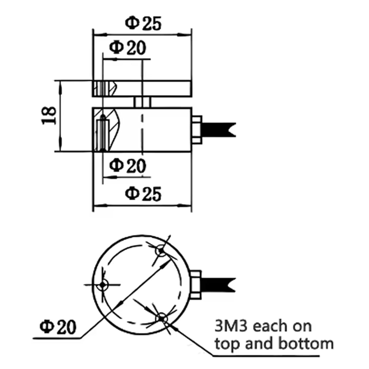 25mm Load Cell Dimension Diagram