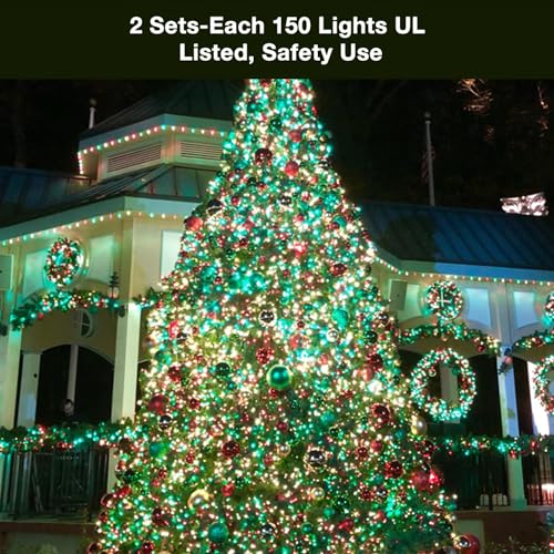 Image of BrizLabs Christmas Lights, 69.6ft 300 Count Green String Lights, Connectable Incandescent Mini Light, 120V UL Certified Light String for Xmas Tree Indoor Outdoor St. Patrick's Day Party Decor