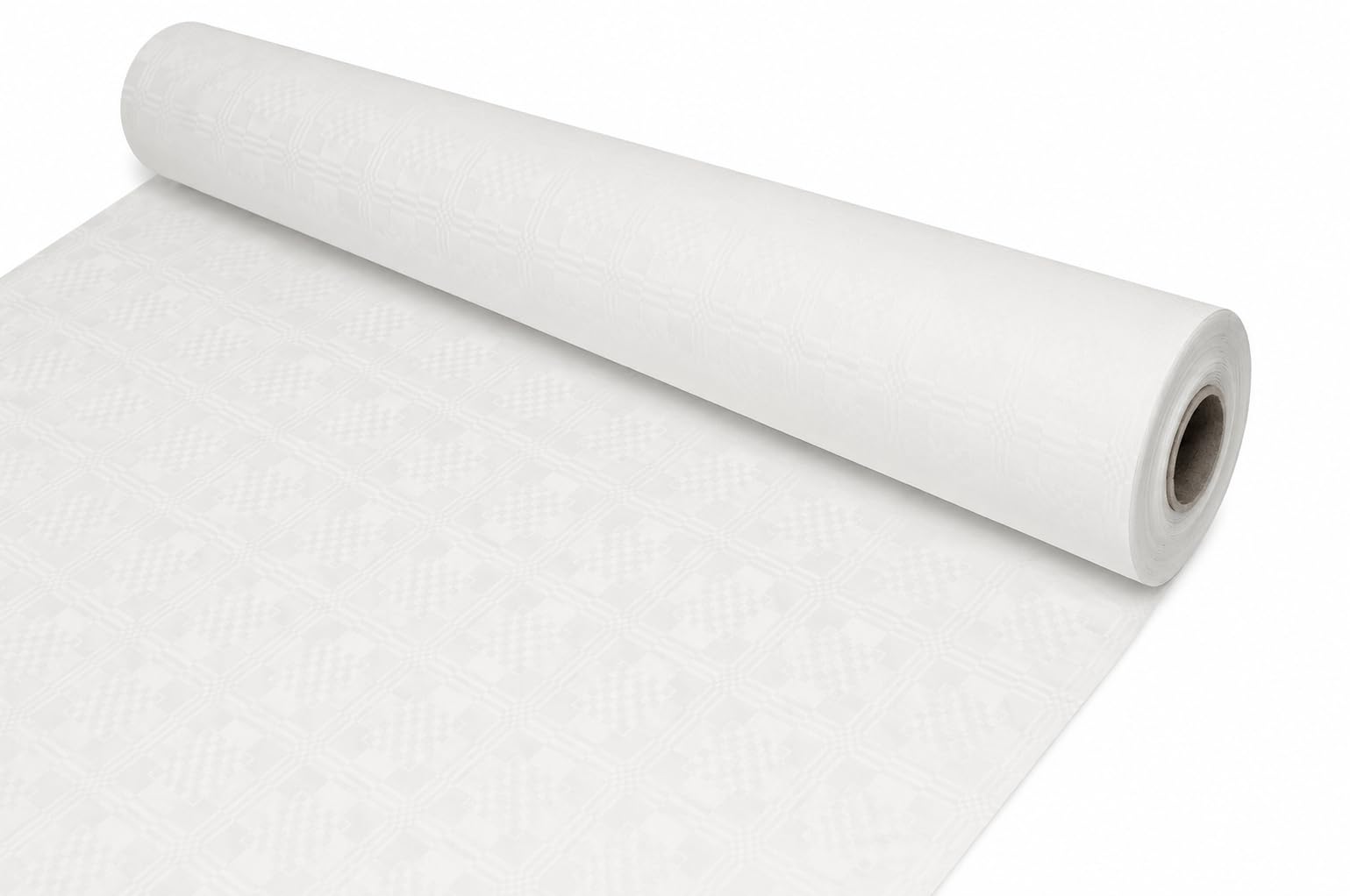 1 x Tischdeckenrolle 1m x 50m weiß | Damast Tischtuch Rolle | Einweg Tischdecke 50 Meter lang 1 Meter breit, ideal für Jede Party, Vereinsfeier, Geburtstagsfeier, Bierzelt Garnitur