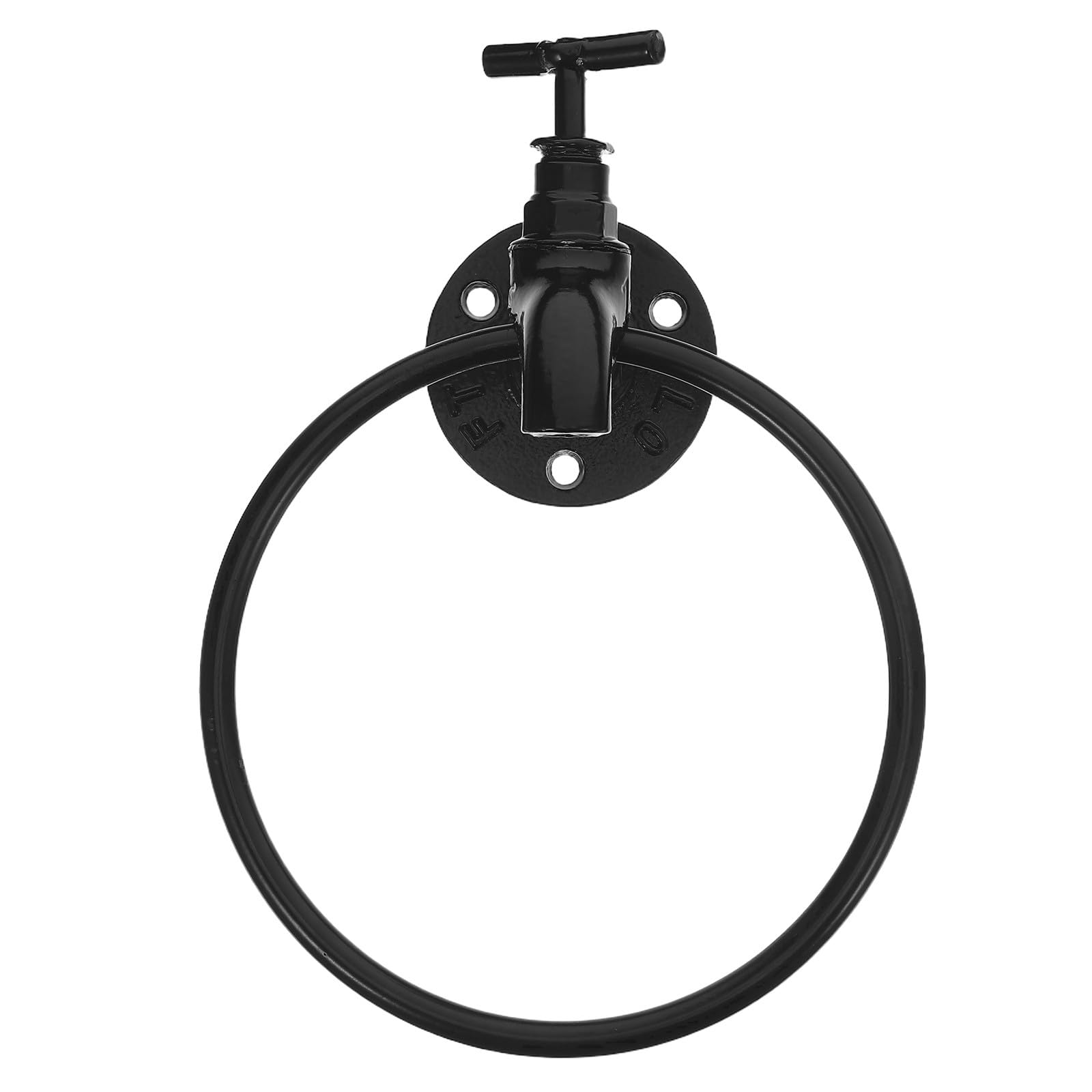 Cabilock Portasciugamani da Parete per Bagno Anello Rotondo Porta Salviette Design Industriale Moderno Resistente in Ferro Rivestimento Nero