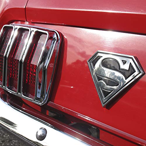 Image of Fan Emblems Superman 3D Car Badge (Classic Logo - Black and Chrome)