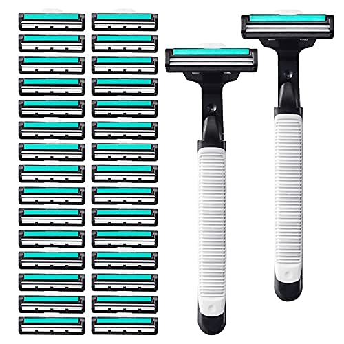 Women's Razor, Extra Smooth Handle Handle + 30 Blade Refills，Bikini Trimmer for Pand Skin