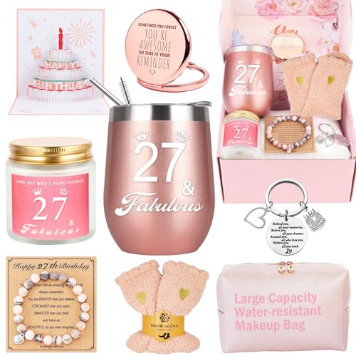 27th Birthday Gifts for Women Her, Happy 27 Year Old Birthday Decorations Gifts for Best Friends Wife Aunt Female Daughter Sister Her Coworker Bestie Women Unique 27th Birthday Gifts for Women Her, Happy 27 Year Old Birthday Decorations Gifts for Best Friends Wife Aunt Female Daughter Sister Her Coworker Bestie Women Unique