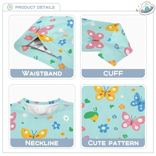 JUNZAN Cartoon Cute Butterflies Pink Little Boys Hooded Sweatshirt Fleece Boys Sweat Shirt Athletic 4T3