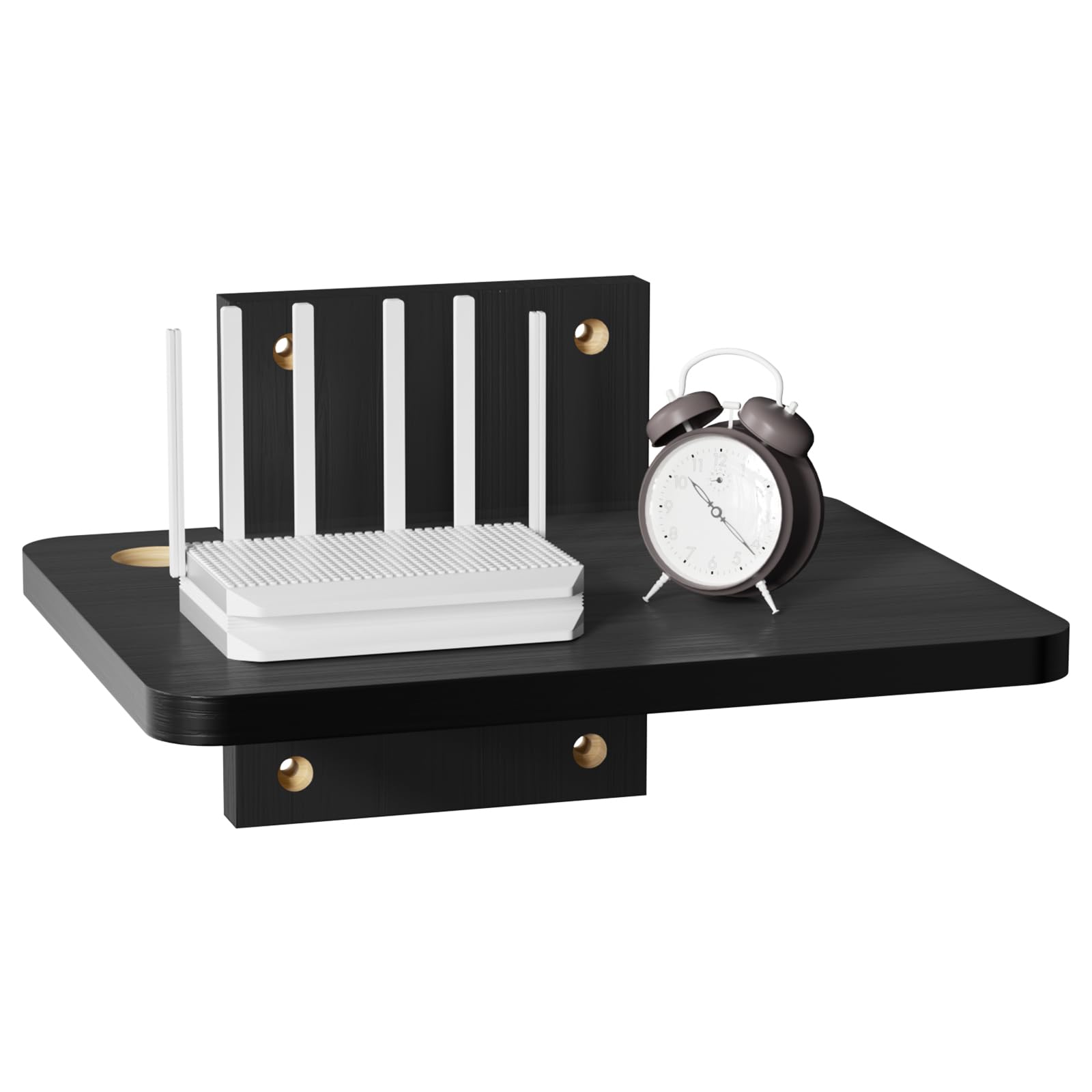 WALI Mensola per montaggio a parete, fino a 10 kg, in legno bianco, supporto per TV, DVD, proiettore, decoder via cavo, router, supporto da gioco, supporto multimediale per soggiorno (CS201NB), 1