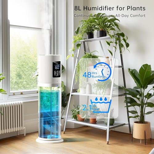 2.1Gal/8L Smart Humidifier Large Room, Top Fill Humidifiers for Bedroom with Diffuser, 7 Color Lights,16H Timer, Auto Mode, APP Remote Control, 4 Levels Cool Mist Air Humidifier for Plants Home - image 8