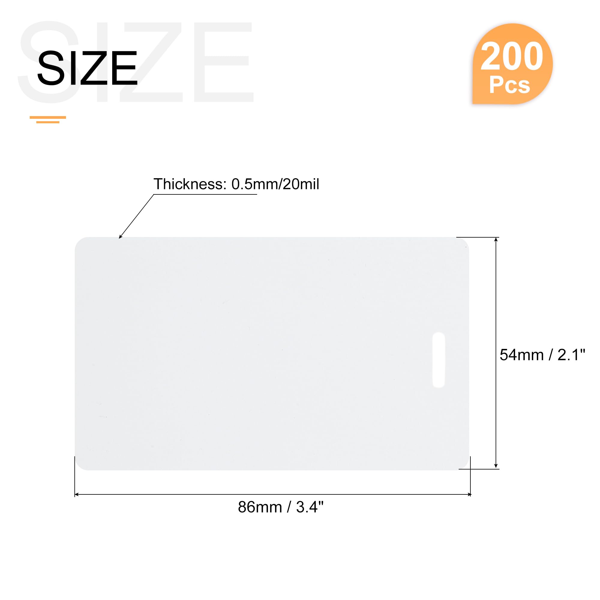 QUARKZMAN 200 Stück Leere PVC-Karten 20mil ID Für ID-Ausdrucker Grafik Weiß