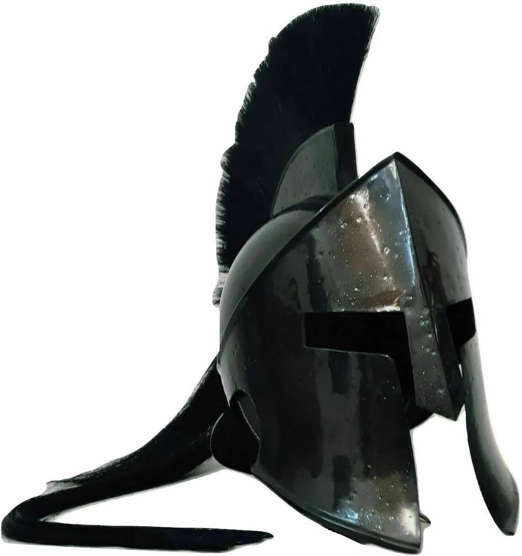 Handmade Medieval Greek Spartan Helmet Antique Black Spartan Helmet Ancient Greek Warrior Helmet
