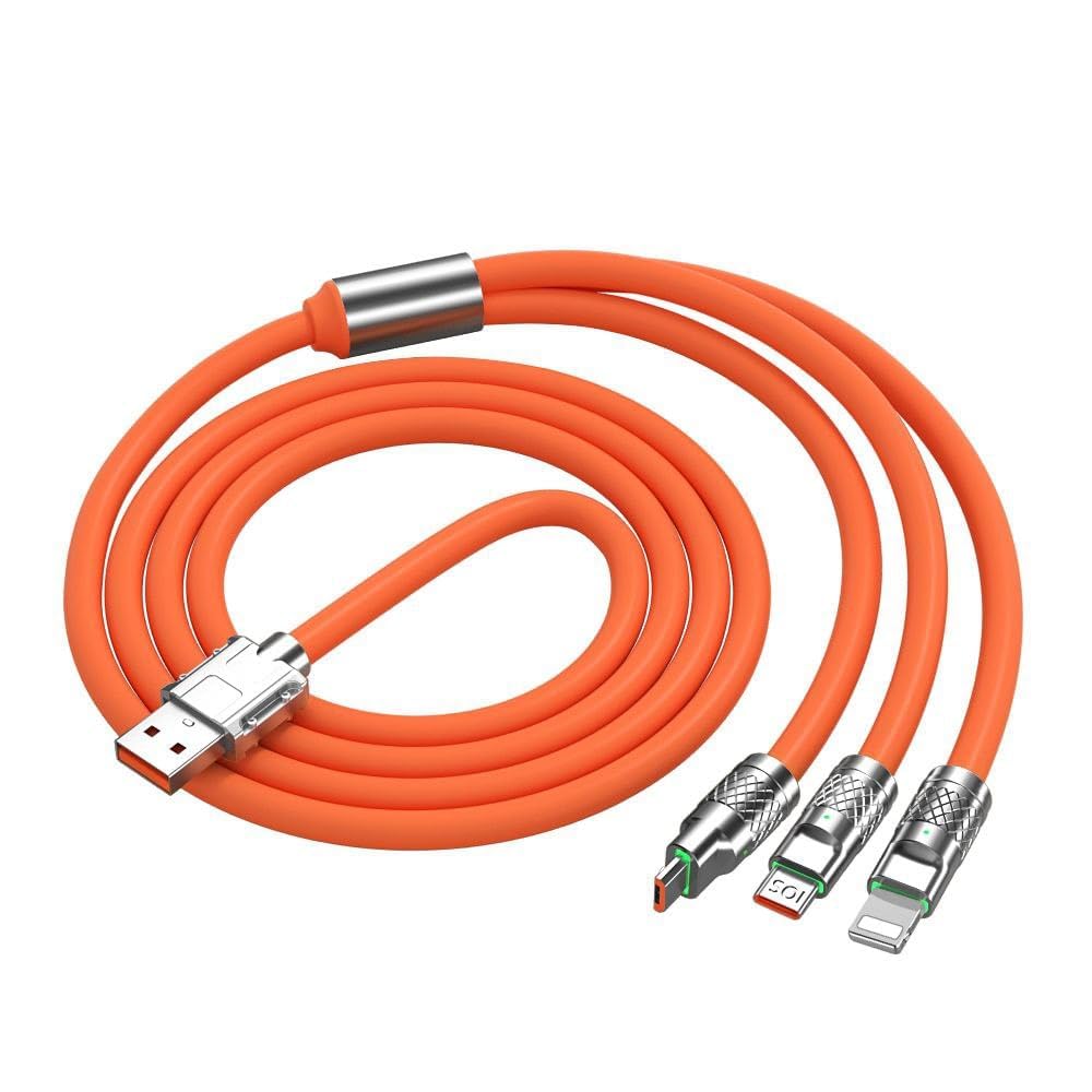CHAMPEX Multi Charging Cable 4FT, 3 in 1 Multi Charger Cable Heavy Duty Unbreakable Silicone Zinc Alloy Universal 3A Fast Charge Cord with Type-C Micro USB IP Connectors (Multicolor) (B0D98C5RSY) Amazon Price History, Amazon Price Tracker