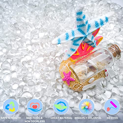 Image of Keedolla 2 lbs /900g Aquarium Clear Glass Stones Pebbles for Fish Tank, Fish Tank Marbles Beads Gems Gravel Rocks for Aquarium, Vase Fillers, Succulent Plants Decor