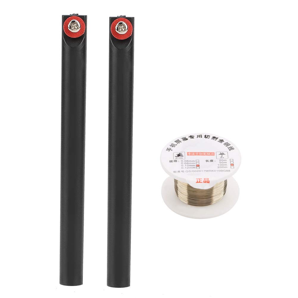 LCD Schneiddraht Molybdän Bildschirm Cutting Wire 100m mit Griffen 0.1mm Frontglastrennung