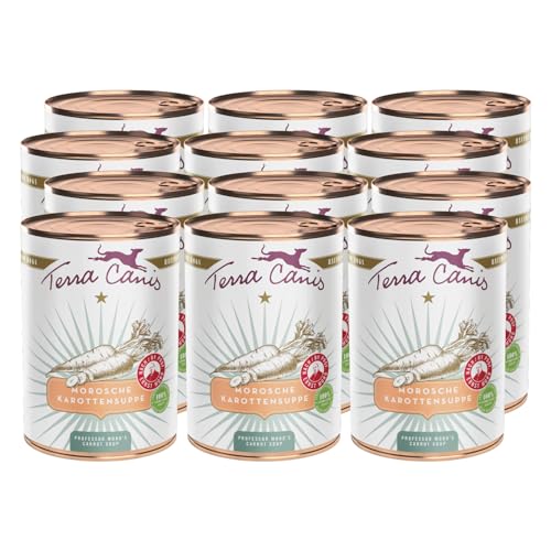 Terra Canis Morosche Karottensuppe Hund-Schonkost 12x400 g – ideal bei Magen-Darm-Beschwerden und Verdauungsstörungen, für eine gesunde Darmflora, mit Rohstoffen in 100% Lebensmittelqualität