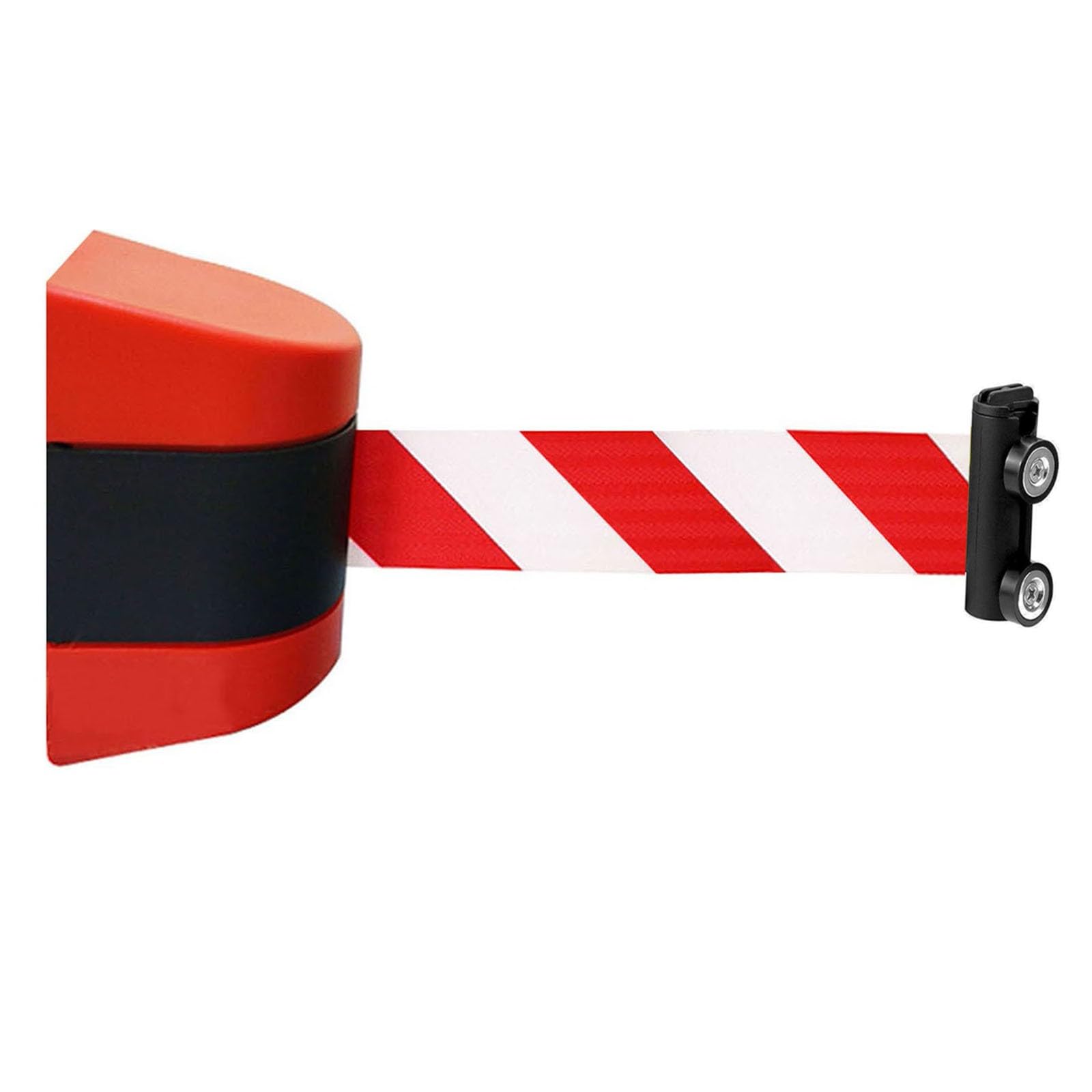 Red Magnetic Attraction Retractable Belt Barrier,6.6/9.8/16.4FT Optional,Magnetic Queuing Safety Tape Cordon with mounting Accessories,for Crowd Control(A,5M/16.4FT)
