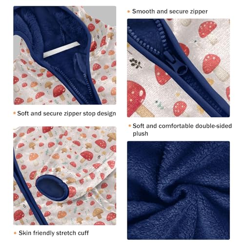 Mushroom Boys Fleece Coat,Children's Zip-Up Hoodie Jacket,Baby Warm Fashion Outerwear 3-10T,A1132873