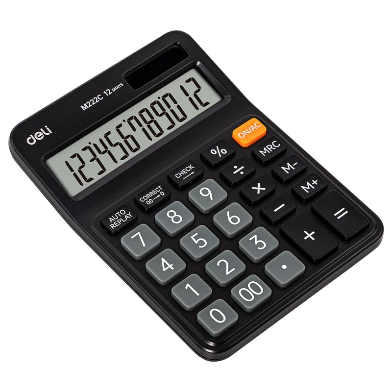 Deli Masa üstü Hesap Makinesi 12 digit Siyah