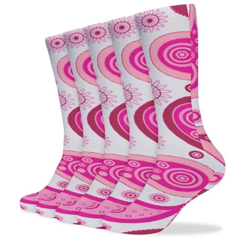 LMXFCSR Vibrant Colorful Paisley Breathable Athletic Crew Socks 5 Pairs - Moisture Wicking Lightweight Socks for Men And Women, Comfortable Everyday Casual Socks for Home, Office, All Seasons