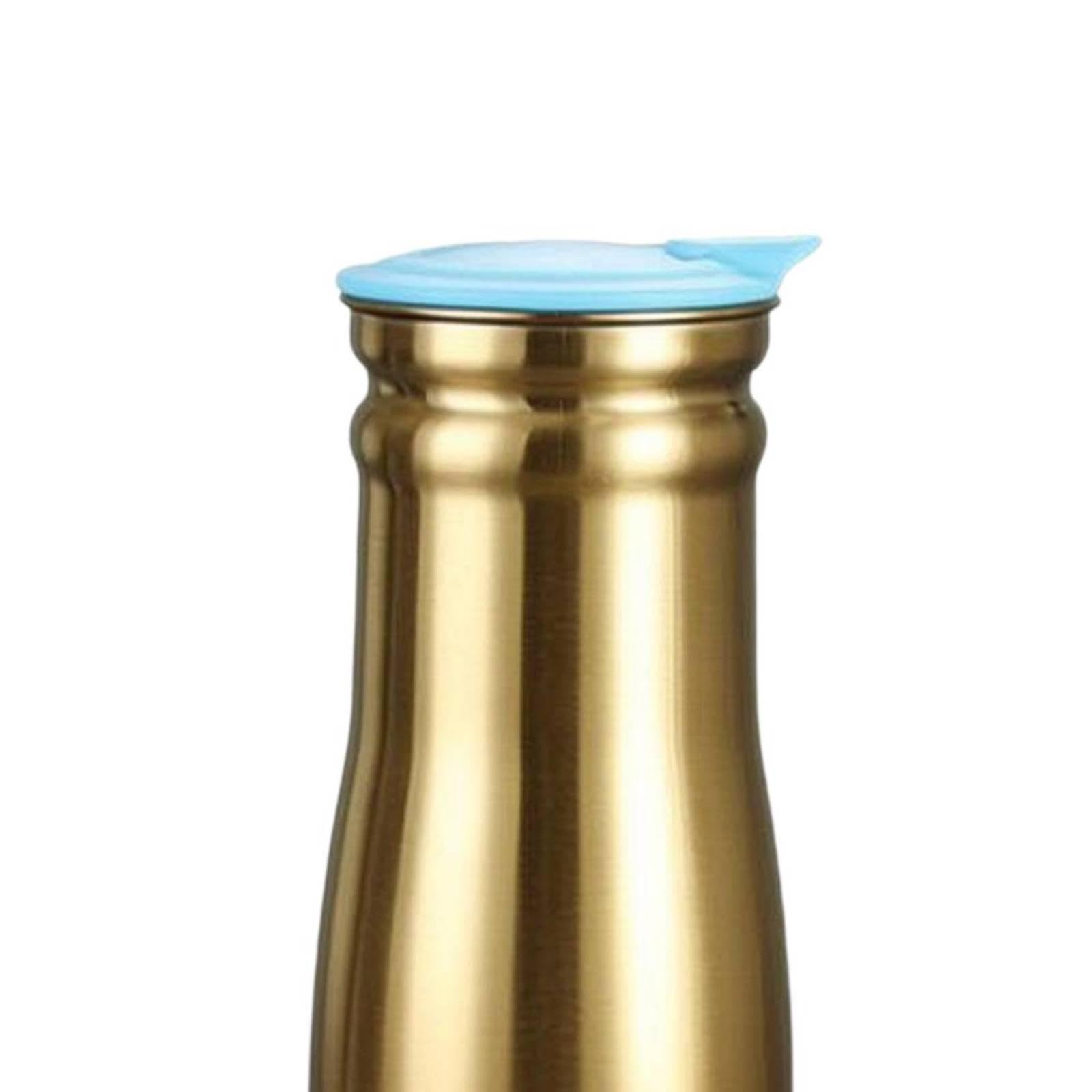 Jarra Agua Acero Inoxidable, hervidor Agua para fría, dispensador Bebidas heladas Reutilizable, Jarra té para Camping, Cocina y, Tapa Azul