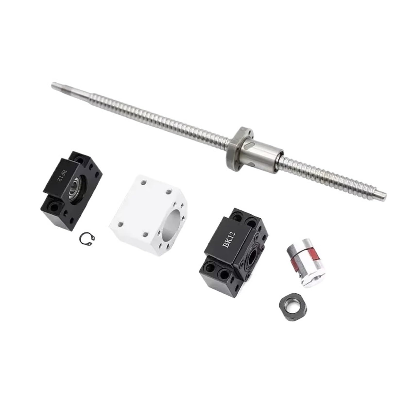 Metal Ball Screw nut end Processing 1set Ball Screw SFU2005 1050-2000mm with BKBF15 End Machining+BallScrew Nut+Supporter+Coupling(1450mm)